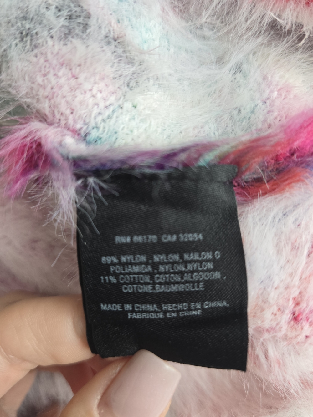 Anthropology Fuzzy Floral Crewneck Sweater - Gray, Pink & Green Sz S - Picture 7 of 9